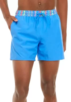 Best Pirce ⌛ Cabana by Crown & Ivy™ Printed Waistband Swim Trunks ❤️