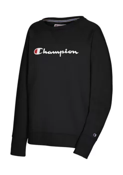 Outlet 🎉 Champion® PowerBlend Graphic Crew Neck Pullover ⌛