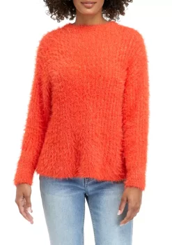 Wholesale 🧨 Cabana by Crown & Ivy™ Juniors' Long Sleeve Eyelash Crew Neck Sweater 😍 -Champion® Sales Store Belk 1209