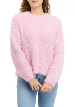 Wholesale 🧨 Cabana by Crown & Ivy™ Juniors' Long Sleeve Eyelash Crew Neck Sweater 😍 -Champion® Sales Store Belk 1212