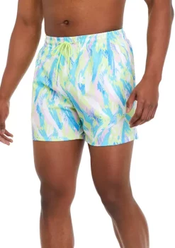 Flash Sale 🛒 Cabana by Crown & Ivy™ Retro Print Swim Trunks 🧨