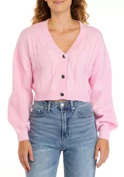 Best deal 🥰 Cabana by Crown & Ivy™ Juniors' Cable Cropped Cardigan 🌟 -Champion® Sales Store Belk 1263