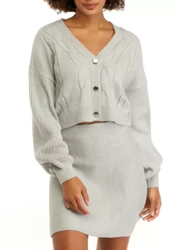 Best deal 🥰 Cabana by Crown & Ivy™ Juniors' Cable Cropped Cardigan 🌟 -Champion® Sales Store Belk 1265