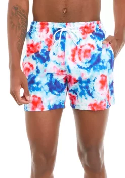 Outlet 🎉 Cabana by Crown & Ivy™ Tie Dye Swim Trunks 😀