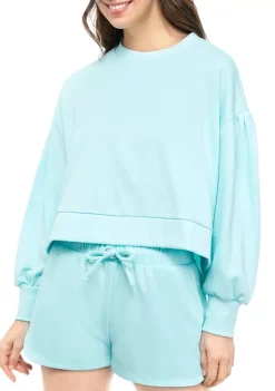 Best reviews of ✨ Cabana by Crown & Ivy™ Juniors' Long Sleeve French Terry Sweatshirt 🤩 -Champion® Sales Store Belk 1292