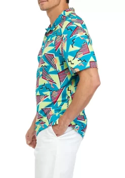 Best Sale 😉 Cabana by Crown & Ivy™ Short Sleeve Tropical Print Polo 👚 Shirt 🎉 -Champion® Sales Store Belk 1296