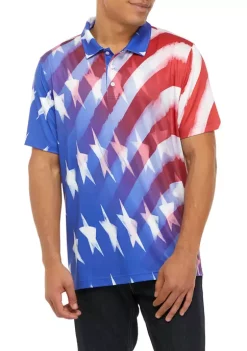 Best Sale 😉 Cabana by Crown & Ivy™ Short Sleeve Tropical Print Polo 👚 Shirt 🎉 -Champion® Sales Store Belk 1303