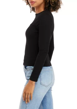 Best Pirce 🎉 Cabana by Crown & Ivy™ Juniors' Long Sleeve Rib Knit Top with Cut Out 😀 -Champion® Sales Store Belk 1354