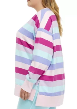 Promo ✨ Cabana by Crown & Ivy™ Plus Size Long Sleeve Sweeper Top 🎁 -Champion® Sales Store Belk 1482