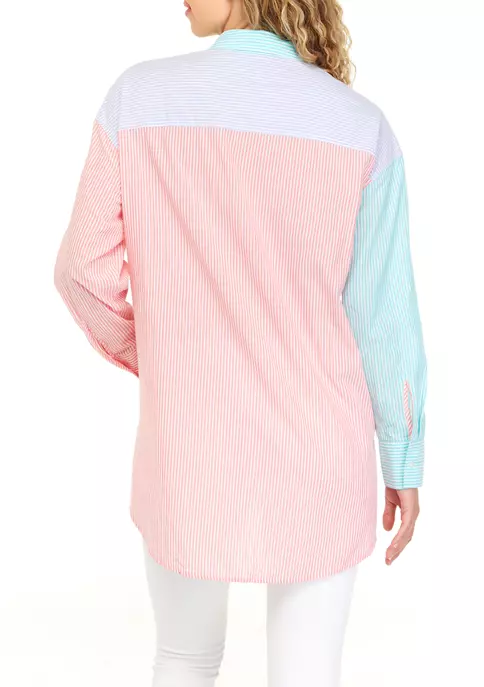 Best Pirce 😍 Cabana by Crown & Ivy™ Juniors' Long Sleeve Button Down 👕 Shirt 🤩 4 Best Pirce 😍 Cabana by Crown & Ivy™ Juniors' Long Sleeve Button Down 👕 Shirt 🤩 - Image 2