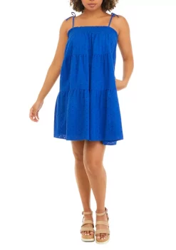 Brand new ⌛ Cabana by Crown & Ivy™ Juniors' Swing Eyelet Tank 👗 Dress 😀 -Champion® Sales Store Belk 1555