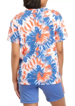 Outlet ⭐ Cabana by Crown & Ivy™ Short Sleeve Oversized Tie Dye Graphic T-Shirt 😉 -Champion® Sales Store Belk 1582