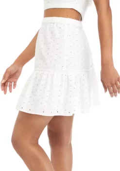 Budget 👍 Cabana by Crown & Ivy™ Juniors' Tiered Eyelet 👗 Skirt 👍 -Champion® Sales Store Belk 1646