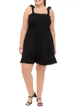 New 😉 Cabana by Crown & Ivy™ Plus Size Smocked Knit 👗 Dress 🤩