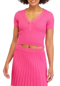 Brand new ✔️ Cabana by Crown & Ivy™ Juniors' Short Sleeve V-Neck Sweater ✨ 13 Brand new ✔️ Cabana by Crown & Ivy™ Juniors' Short Sleeve V-Neck Sweater ✨ -Champion® Sales Store Belk 1769