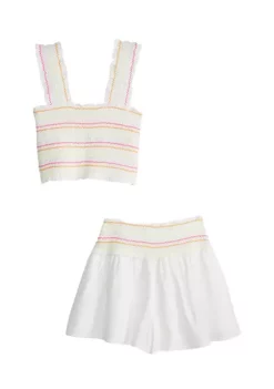 Hot Sale 😀 Cabana by Crown & Ivy™ 👧 Girls 7-16 Smocked Set 👍