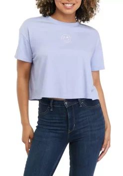 Cheap 👏 Cabana by Crown & Ivy™ Juniors' Short Sleeve Cropped T-Shirt 👏