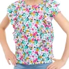 Coupon 🎉 Cabana by Crown & Ivy™ 👧 Girls 7-16 Ruffle Sleeve Printed Top 🤩 -Champion® Sales Store Belk 1875
