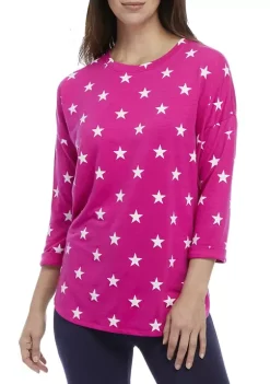 Cheapest 🤩 Cabana by Crown & Ivy™ Terry Print T-Shirt 🎁 -Champion® Sales Store Belk 1943