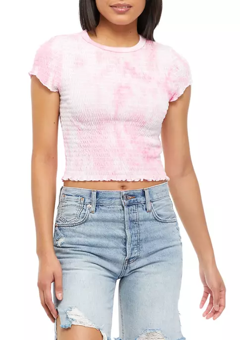 Flash Sale ✔️ Cabana by Crown & Ivy™ Juniors' Short Sleeve Smocked T-Shirt ✨ 6 Flash Sale ✔️ Cabana by Crown & Ivy™ Juniors' Short Sleeve Smocked T-Shirt ✨ - Image 4