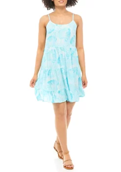 Hot Sale 🤩 Cabana by Crown & Ivy™ Juniors' Tiered Tank 👗 Dress ⌛