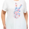 Coupon 💯 Cabana by Crown & Ivy™ Plus Size Short Sleeve Oversized Graphic T-Shirt 💯