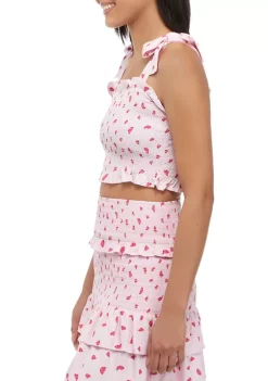 Best Sale ⭐ Cabana by Crown & Ivy™ Juniors' Smocked Ruffle Top 🤩 -Champion® Sales Store Belk 2083