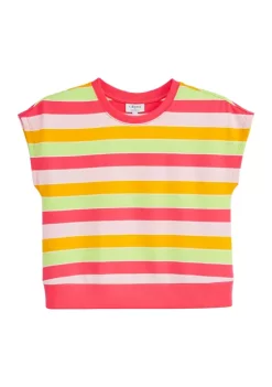New ⌛ Cabana by Crown & Ivy™ 👧 Girls 7-16 Sleeveless Striped Top 🥰