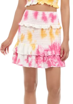 Discount 🤩 Cabana by Crown & Ivy™ Juniors' Smocked Ruffle 👗 Skirt ❤️