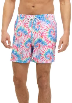 Deals 😍 Cabana by Crown & Ivy™ Sparkler Tie Dye Swim Trunks 😀