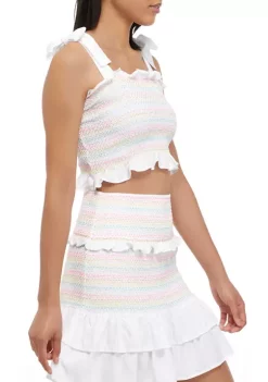 Best Sale 🔥 Cabana by Crown & Ivy™ Juniors' Smocked Ruffle Top 🌟 -Champion® Sales Store Belk 2212