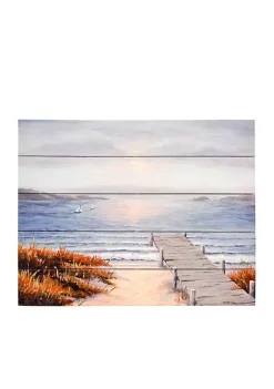 Best Pirce 😍 New View Pier Vacation Printed Wood Box Plank 🔥