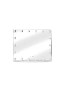 Buy 🎁 New View White Vanity Mirror with 18 LED Lights, 25" Inch Hollywood Lighted Makeup Mirror for Bedroom or 👗 Dressing Room, Wall Mounted or Tabletop ⭐