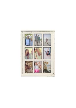 Buy 😍 New View Homestead Distressed Wood Distressed White 9-Opening Collage Picture Frame, for 4"x6" Photos ❤️