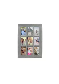 Flash Sale ❤️ New View Homestead Distressed Wood Distressed Gray 9-Opening Collage Picture Frame, for 4"x6" Photos 🥰