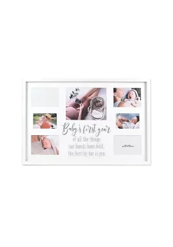 Outlet 🥰 New View 7-Opening Baby's First Year 30" X 20" Wall Hanging Collage Frame Holds Four 5x7, Two 4x6 and One 8x10 Photos, Silver ⌛ -Champion® Sales Store Belk 2610
