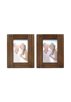 Top 10 🎉 New View Homestead 4"x6" Rustic Wood Tabletop Frame in Distressed Walnut Finish, Set of Two ❤️