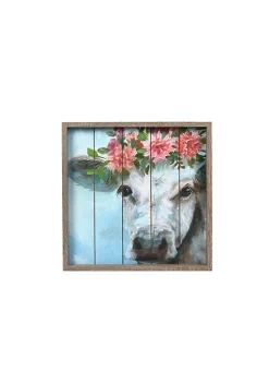 Best Sale ⌛ New View 18x18 Floral Cow 🤩