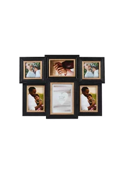 Best Pirce 😉 New View 6-Opening 19" X 14.5" Black Basic Multi-Sized Picture Frame Collage, Displays Two 4x4, Three 4x6 and One 5x7 Photos ❤️