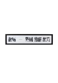 Promo 👍 New View 5-Opening 8" x 36" Black Matted Basic Picture Frame Collage, Displays Five 7x5 Photos, Wall Hanging 👍