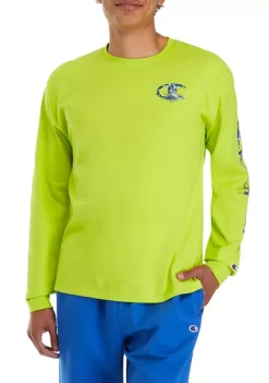 New 🥰 Champion® Long Sleeve Classic Waves Graphic T-Shirt 🧨