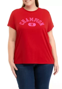 Best Sale 🎉 Champion® Plus Size Short Sleeve Vintage Washed Logo T-Shirt ⭐